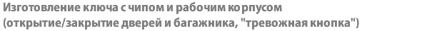 Изготовление ключа с чипом и рабочим корпусом (открытие/закрытие дверей и багажника, "тревожная кнопка") 